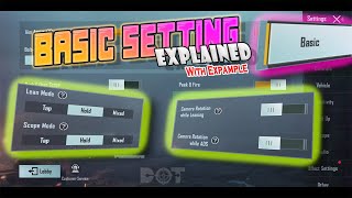 PUBG Basic Setting Explained 2021  Camera Rotation While LeaningADS  What is TapHoldMixed [upl. by Muscolo608]