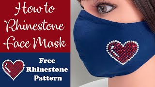 How to make Rhinestone Face Mask 💎 Free Pattern [upl. by Nodnyl]