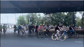 Cyclists block Memorial Drive in call for safety improvements [upl. by Almund]