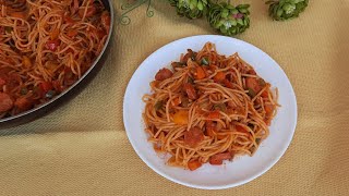 SPAGHETTI WITH HOTDOGS  HOW TO PREPARE PASTA WITH HOTDOGS  LYNNS KITCHEN GALLERY [upl. by Ahsienot894]