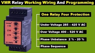 Three Phase Voltage Monitoring Relay  vmr relay  Phase Failure Relay  Electrical Technician [upl. by Ulita]