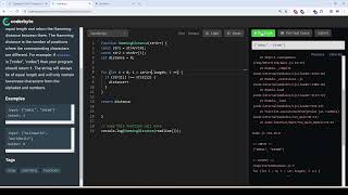 Coderbyte  Hamming Distance Easy  Solution with JavaScript [upl. by Crutcher]