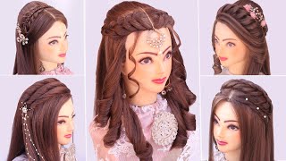 5 wedding Hairstyles kashees l New hairstyle for Diwali l easy curly open hairstyle for wedding [upl. by Horick]