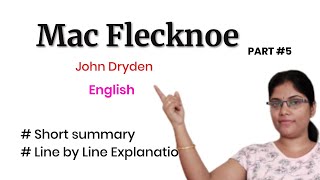 Mac Flecknoe Summary In English Line 150 to 217  By John Dryden  Line by Line [upl. by Neehs584]