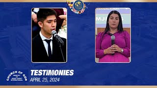 Testimonies – April 25 2024  CGMJCI [upl. by Swigart305]