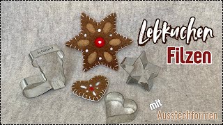 Filzanleitung Lebkuchen  Filzen für Anfänger  Filzen mit der Nadel  Needle Felting DIY [upl. by Osric2]