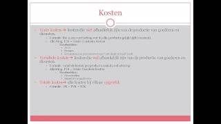 Praktische economie 3 HAVO totale kosten en totale winst [upl. by Linnie]