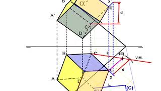 2  Dibujar un hexaedro regular sobre un plano oblicuo Trazado de su ALTURA Sistema diédrico [upl. by Ziegler]