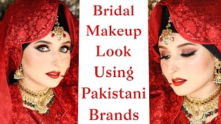 Bridal Makeup Look Using Pakistani Brands bridalmakeup bridal makeuptutorial [upl. by Airetak604]