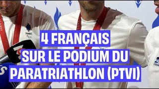 4 Français sur le podium en paratriathlon PTVI [upl. by Ikram848]