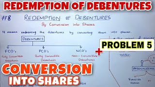 8 Redemption of Debentures  Conversion into Shares  Problem 5  By Saheb Academy  CA INTER [upl. by Asilrak569]