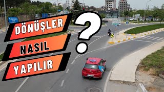 DİREKSİYON DERSİ SAĞA DÖNÜŞ NASIL YAPILIR  SOLA DÖNÜŞ NASIL YAPILIR  ehliyet direksiyondersi [upl. by Burris]