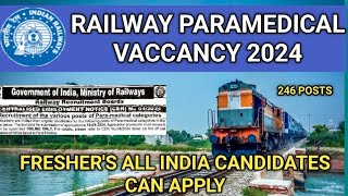 Latest Govt Paramedical Vaccancies  paramedicalvaccancy RRB RECRUITMENT 2024 [upl. by Akierdna]