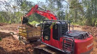 LOADING EXCAVATOR PINDAD 140 TANAH MERAH [upl. by Bee]