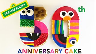 Sesame Street 50th Anniversary CAKE Number Cake Unique and Fun [upl. by Latsryk762]