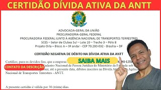 Como tirar a CERTIDÃO da DÍVIDA ATIVA DA ANTT [upl. by Radburn]