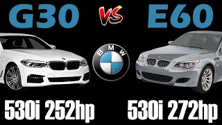 Bmw 530i Old vs New 272hp E60 vs 252hp G30 Acceleration test  AutoTest [upl. by Godewyn]