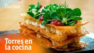 Cómo hacer milhojas de anchoas y manchego  Torres en la Cocina  RTVE Cocina [upl. by Redlac995]