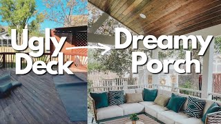 Hideous Deck 🤢Transformed to Dreamy Screened Porch in 3 Minutes [upl. by Anilak]