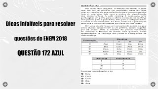 Dicas infalíveis para resolver questões do ENEM 2018 Q172 AZUL [upl. by Annadroj]