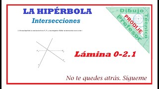 Hipérbola INTERSECCIÓN DE RECTA DADOS LOS FOCOS Y UNA TANGENTE Lámina 021 D técnico [upl. by Amliw]