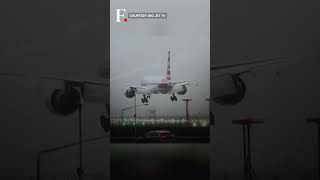 Watch Plane Makes Scary Landing at Heathrow Airport  Subscribe to Firstpost [upl. by Odelle]