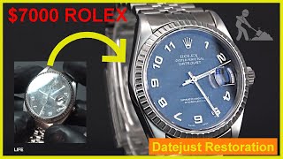 7000 Rolex Datejust Restoration Rare Vintage Rolex Logo amp Dial Rusty 3135 Caliber [upl. by Siesser]