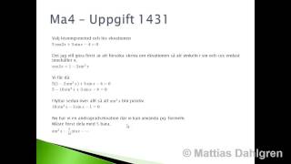 Ma4 Uppgift 1431 [upl. by Lugo]