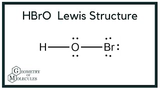 HBrO Lewis Structure  How to Draw the Lewis Structure for HBrO Hypobromous Acid [upl. by Ecinaej912]