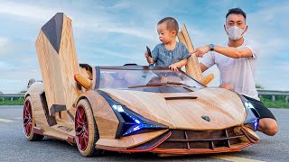 65 Days Build Lamborghini Sian Roadster For My Son  ND Woodworking Art [upl. by Dahsar648]