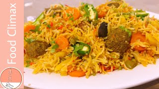 Arabic kofta plao recipe  arabic kofra plao ka tareeka  yummy and delicious video by food climax [upl. by Alliuqat720]