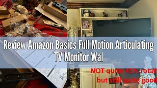 Review Amazon Basics Full Motion Articulating TV Monitor Wall Mount for 26quot to 55quot TVs and Flat Pane [upl. by Caia]