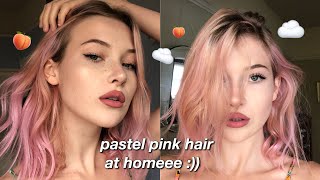 how to dye ur hair pastel pink  okaysage [upl. by Fraase]