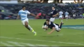 Scotland strike from 60 metres out for crucial try vs Argentina 2014 [upl. by Eirovi]