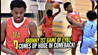 Bronny James 1ST Nike EYBL Game of 2021 Was WILD Makes HUGE PLAYS In Comeback Win [upl. by Kcirderfla]