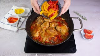 Pollo con peperoni il piatto classico veloce e saporito [upl. by Netsriik]