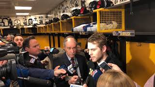 Jake DeBrusk on return to Boston Bruins lineup [upl. by Etneciv]