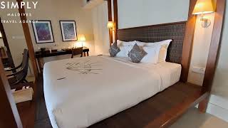 The Residence Maldives at Dhigurah  Sunset Deluxe Beach Pool Villa Room Tour [upl. by Reseta217]