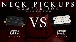 DiMarzio PAF PRO vs EVOLUTION  Passive Neck Guitar Pickup Comparison Tone Demo [upl. by Delphine]