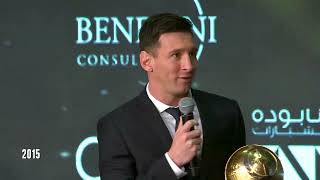 Lionel Messis Remarkable Career Best Player of the Year Globe Soccer Award [upl. by Sira]