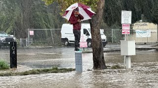 Peligro para los ciudadanos de California por intensas lluvias e inundaciones [upl. by Trinetta631]