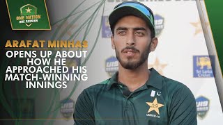 Arafat Minhas opens up about how he approached his matchwinning innings  PAK U19 vs SL U19  MA2A [upl. by Ramma]