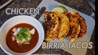 CHICKEN BIRRIA TACOS WITH CONSOMMÉ  EASY STOVETOP RECIPE  GLITTCHIN IN THE KITCHEN [upl. by Croom]