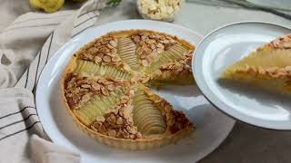 Tarte Bourdaloue receta de la abuela francesa de más de 100 años de almendras y pera [upl. by Ricardama]