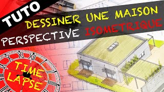 Dessiner une maison en perspective facilement avec une Grille isométrique [upl. by Elahcim441]