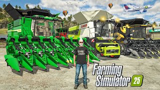 CORN Harvest with CLAAS amp JOHN DEERE amp CASE Harvester In Fs25  Farming Simulator 25  Timelapse [upl. by Afirahs417]