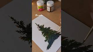 Pine tree painting with acrylic colours easy tutorial christmastree ytshorts art [upl. by Ardenia]