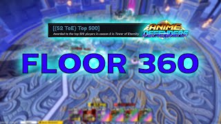 Top 500 Leaderboard  S3 Tower of Eternity Floor 360  Anime Defenders Roblox [upl. by Ellynad]