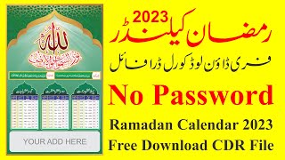 Ramadan Calendar 2023  Free CDR File CorelDraw Download No Password  UK Printers [upl. by Lucchesi]