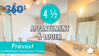 Réalité virtuelle appartement à loue Apartment for rent  Prévost 4 12 BonsLocatairescom [upl. by Malvin]